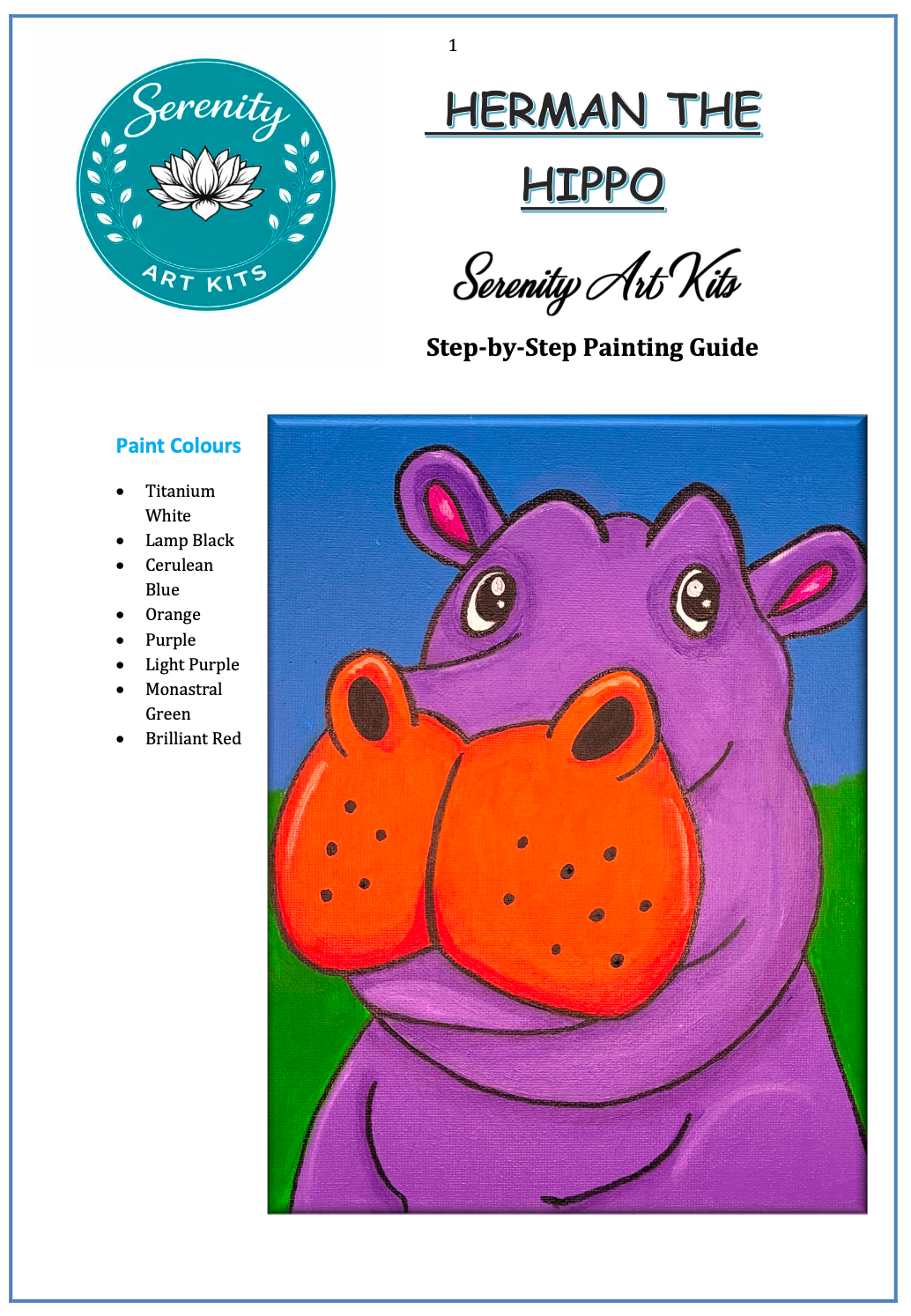 Herman the Hippo Art Kit