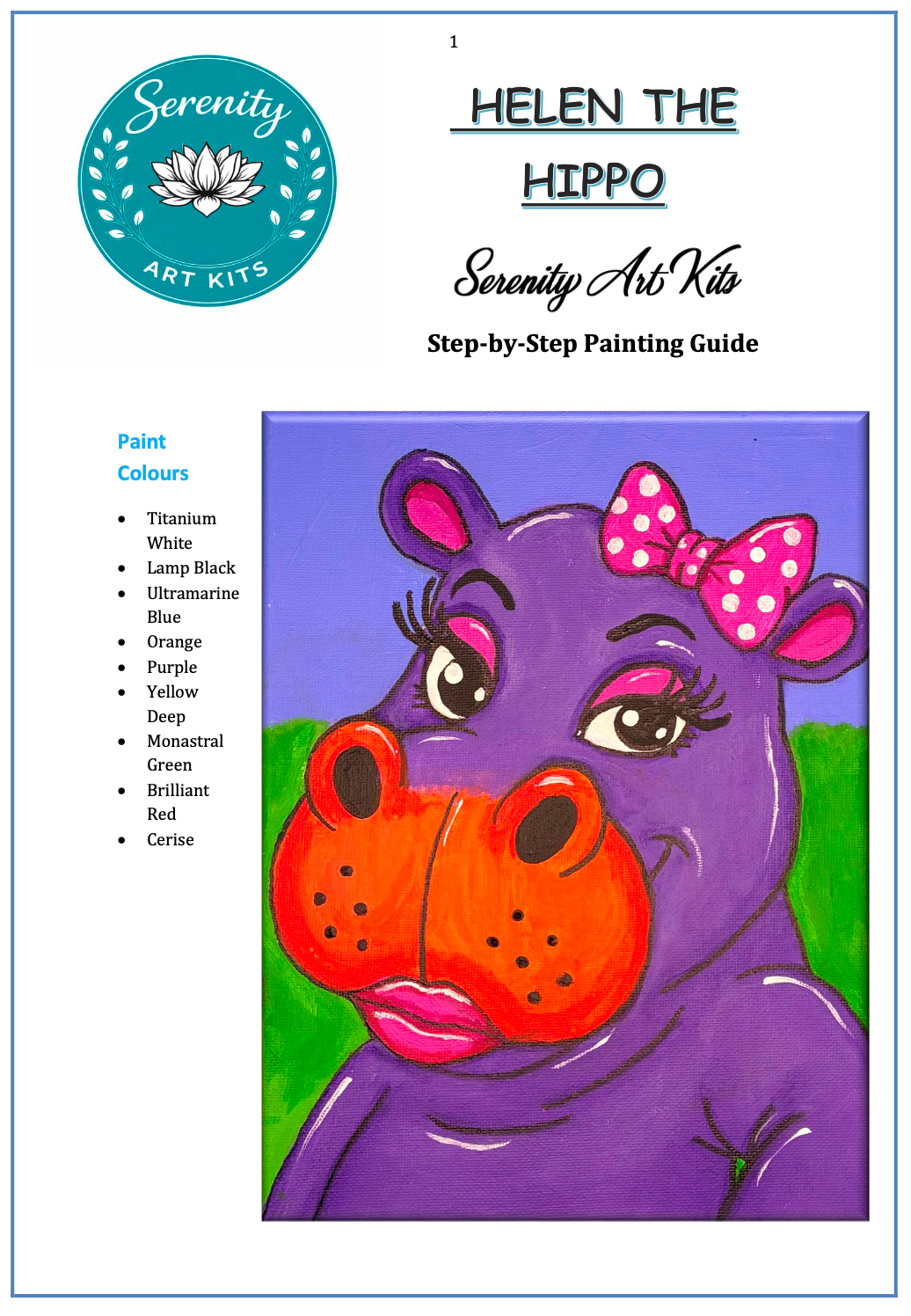 Helen the Hippo Art Kit