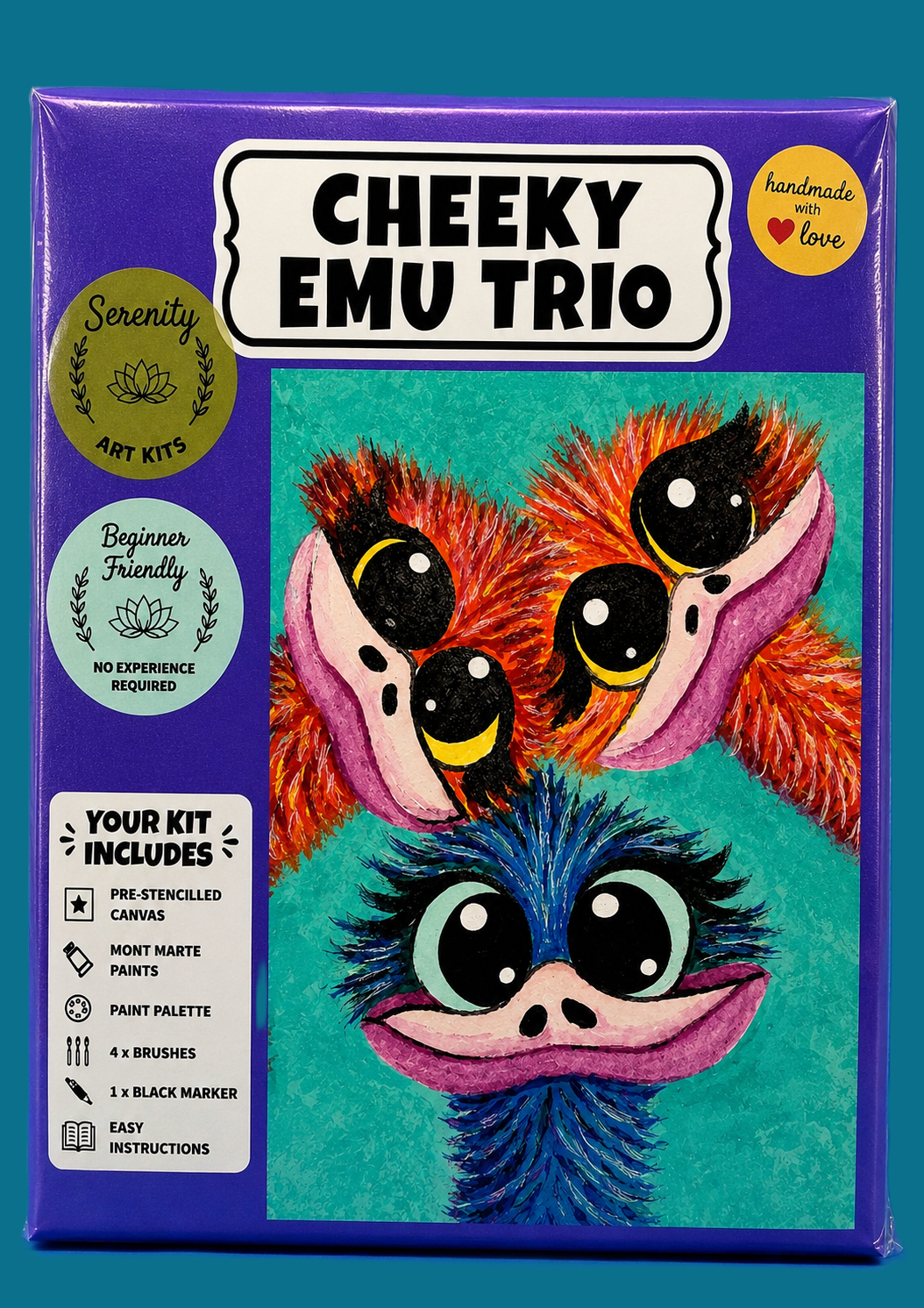 Cheeky Emu Trio Art Kit