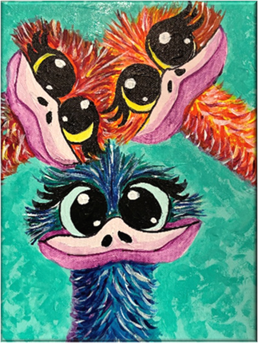 Cheeky Emu Trio Art Kit