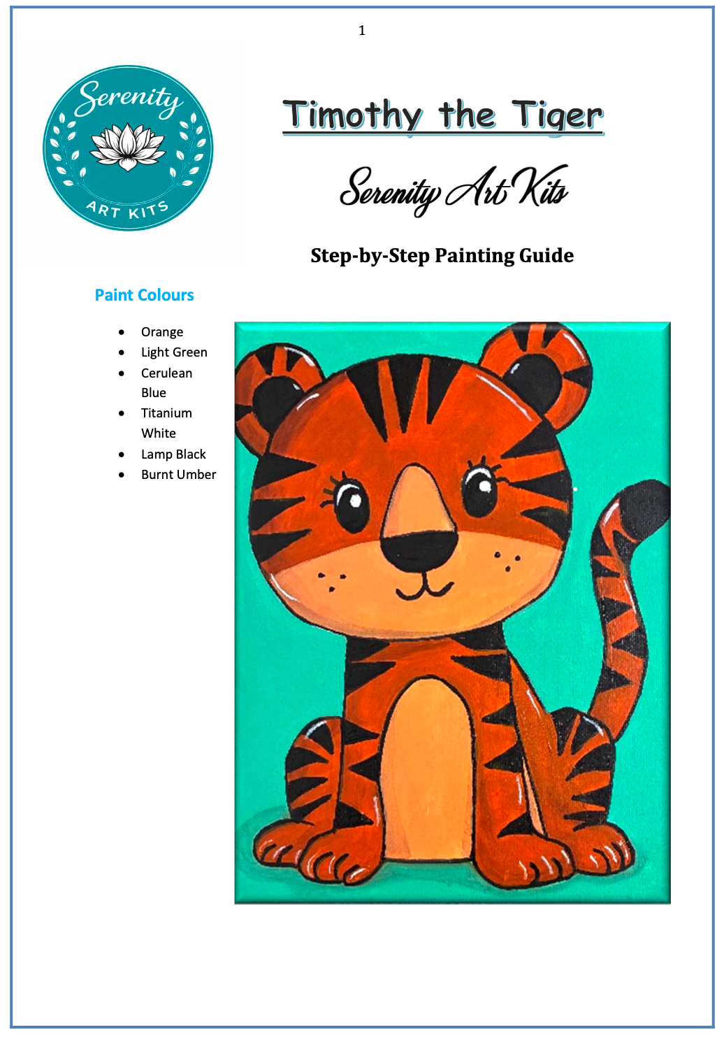 Timothy the Tiger Art Kit