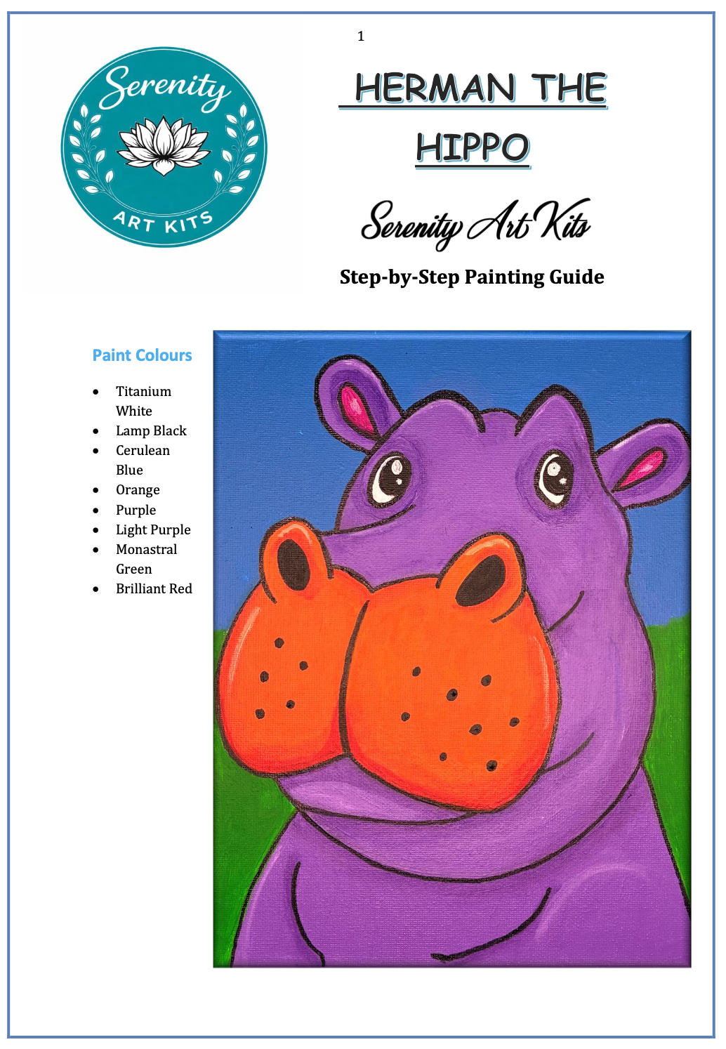 Herman the Hippo Art Kit
