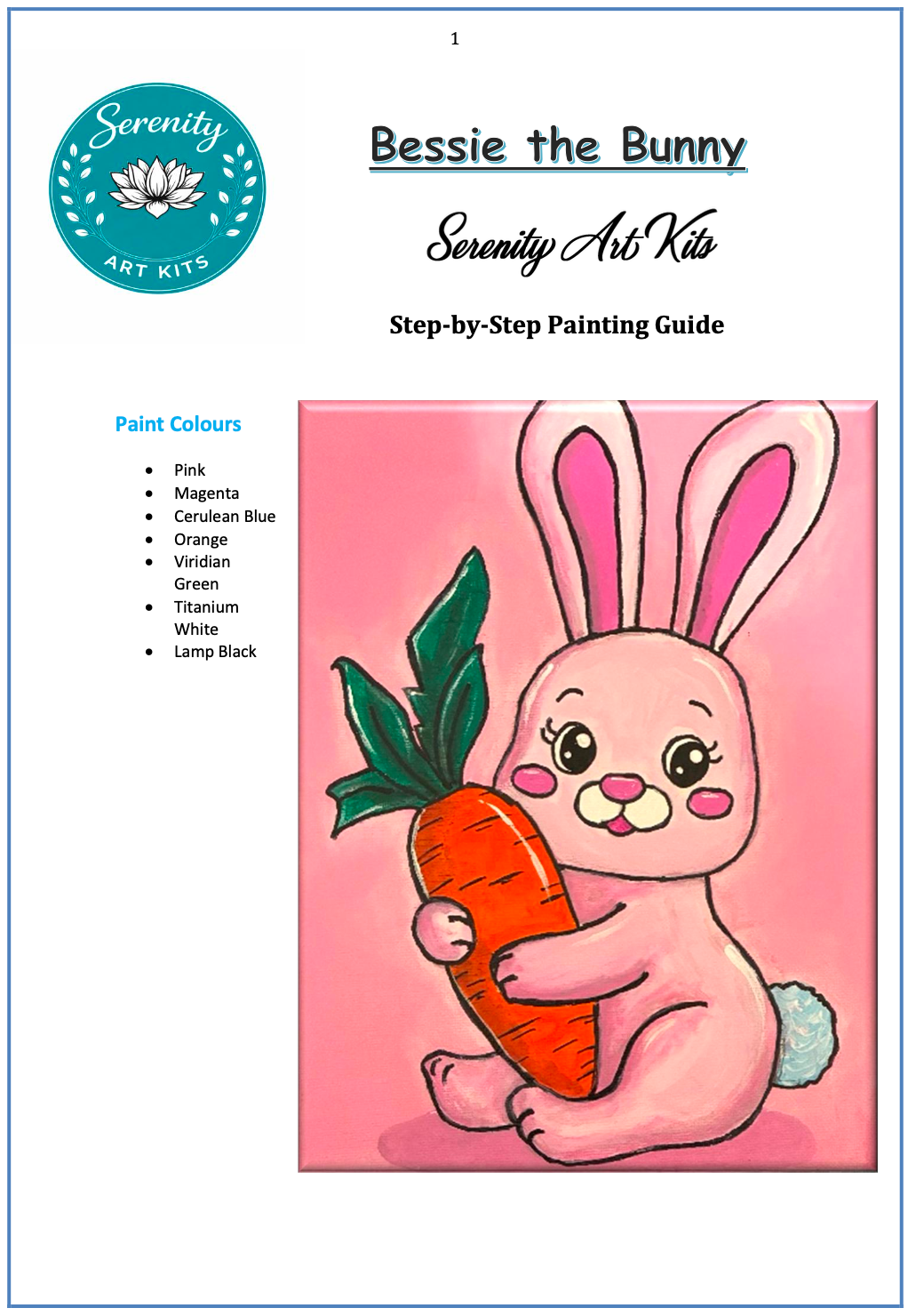 Bessie the Bunny Art Kit